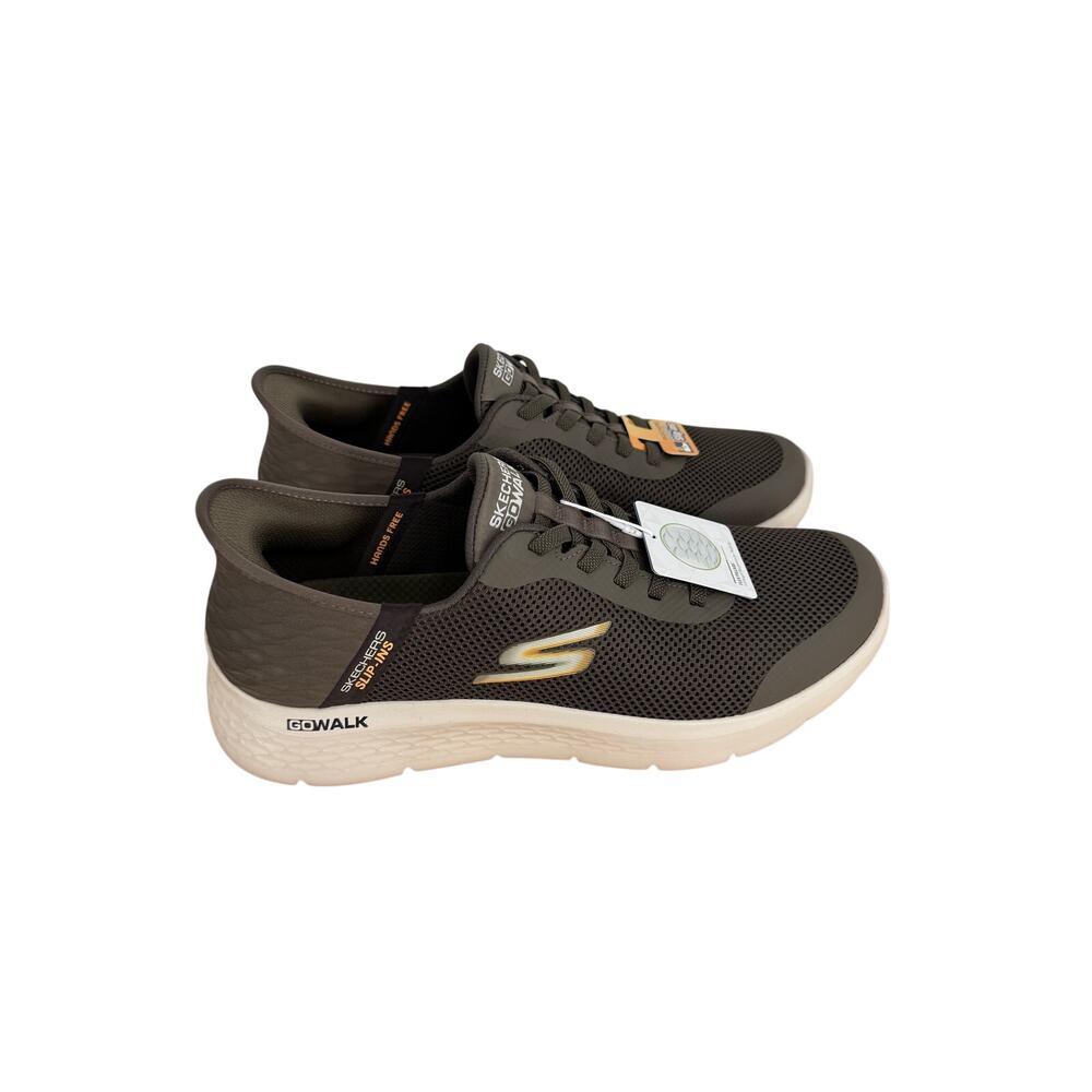 Skechers shoes men's 11 Slip-ins hands free Go Walk flex sneakers comfort brown